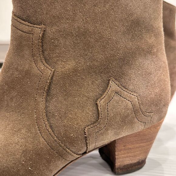 Isabel Marant Dicker Suede Ankle Boots Distressed 40/9 Western Rodeo Cowgirl - Picture 11 of 13